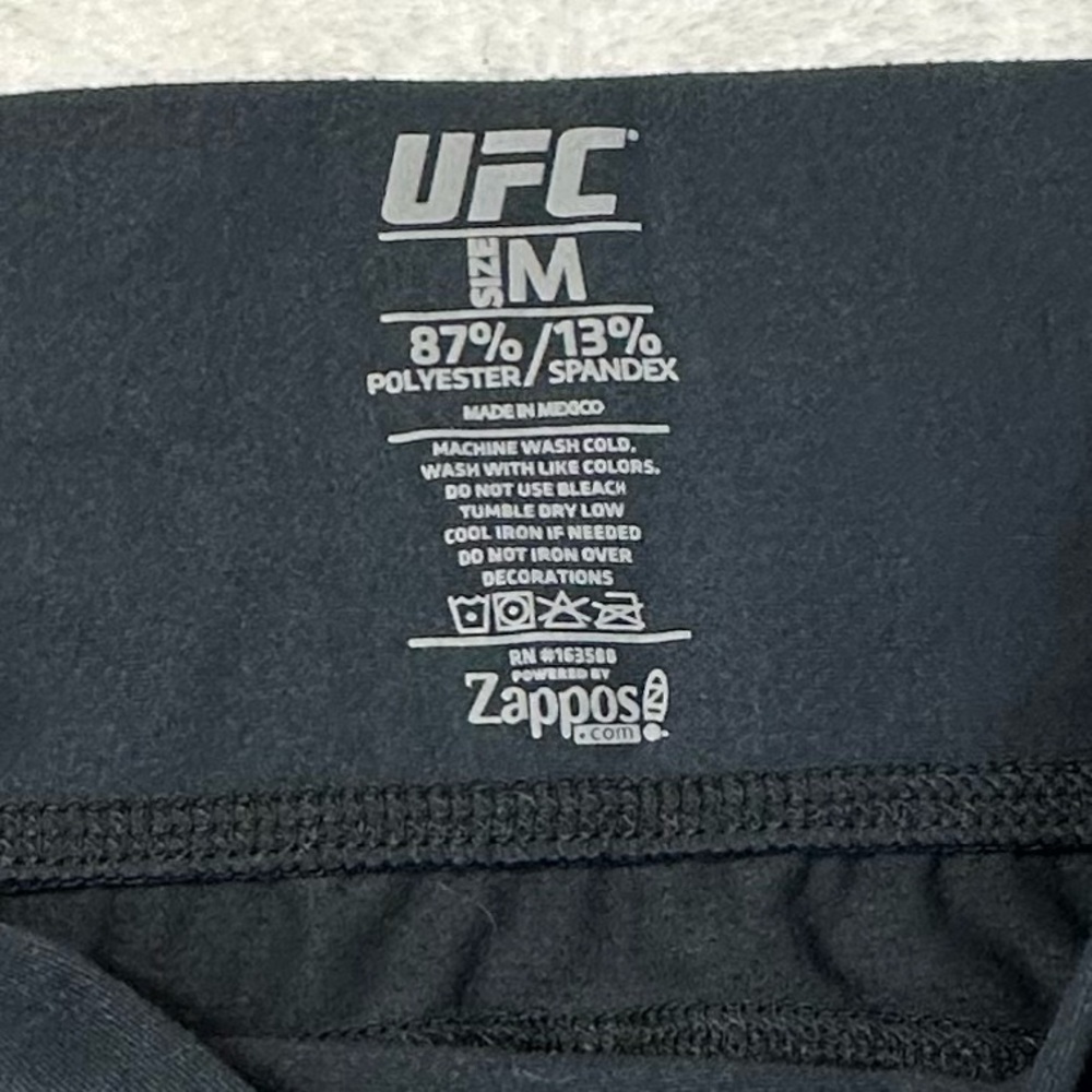 UFC Women's Black Bike Shorts with Red Logo and Side Pockets - Picture 12 of 12